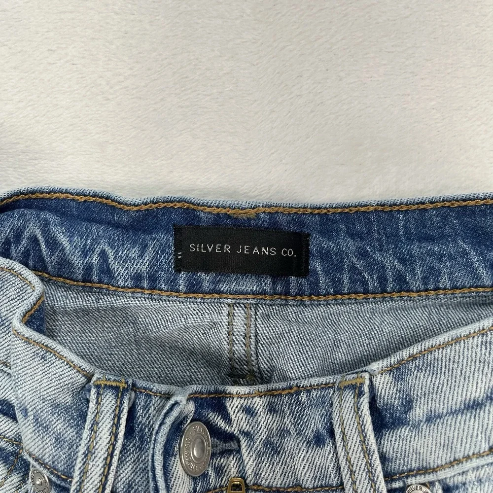 Silver Jeans Highly Desirable Straight Leg Womens 25 Light Wash Exposed Zipper